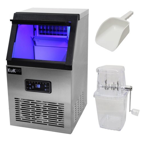 Commercial Ice Cube Maker Stainless Steel Machine 40kg/24hr Restaurant Bar Cafe Hotel IceMaker / FREE Ice Crusher