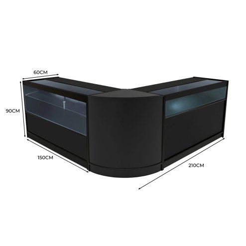 Adonis LED Shop Counter Set B1500, C1500 & CM60 - Black