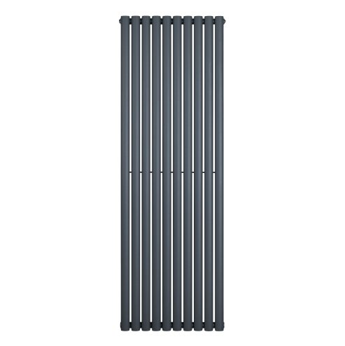 Oval Single Column Radiator - 1800 x 600mm - Anthracite Grey