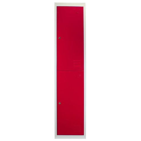 MonsterShop 3 x 2 Door Metal Storage Lockers, Red & Grey Steel Lockable Unit, Staff Gym School Changing Room