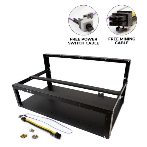 Mining Rig Frame Mining Case  6/8 GPU Crypto Coin Currency  Mining Rig Mining Steel Open Case Mining Rig Open Air Computer Case FREE Power Switch Cable & Mining Cable