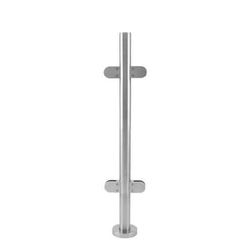 MonsterShop Stainless Steel Balustrade 900mm High Mid Post, Decking Landing Staircase, Brushed Metal