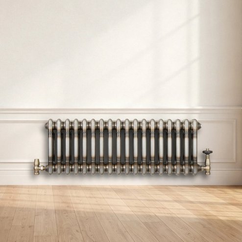 Traditional 2 Column Radiator - 300 x 830mm - Raw Metal