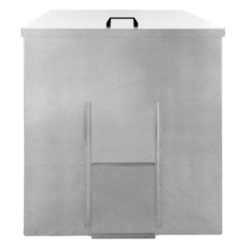 Coal Storage Bunker 350kg 520L Galvanised Steel Raised Metal Base Strengthening Bar Baffle Plate Waterproof Rust & Rodent Proof Wood Fire Sliding Door Hinged Lid Handle FREE Coal Shovel