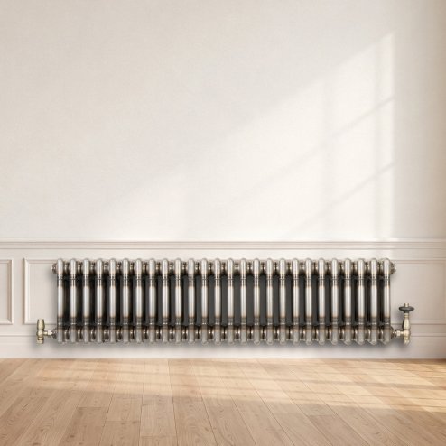 Traditional 3 Column Radiator - 300 x 1190mm - Raw Metal