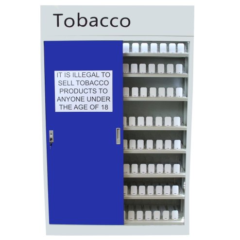 Cigarette Tobacco Display Cabinet, Cigarette Shelf Storage Gantry With Sliding Doors