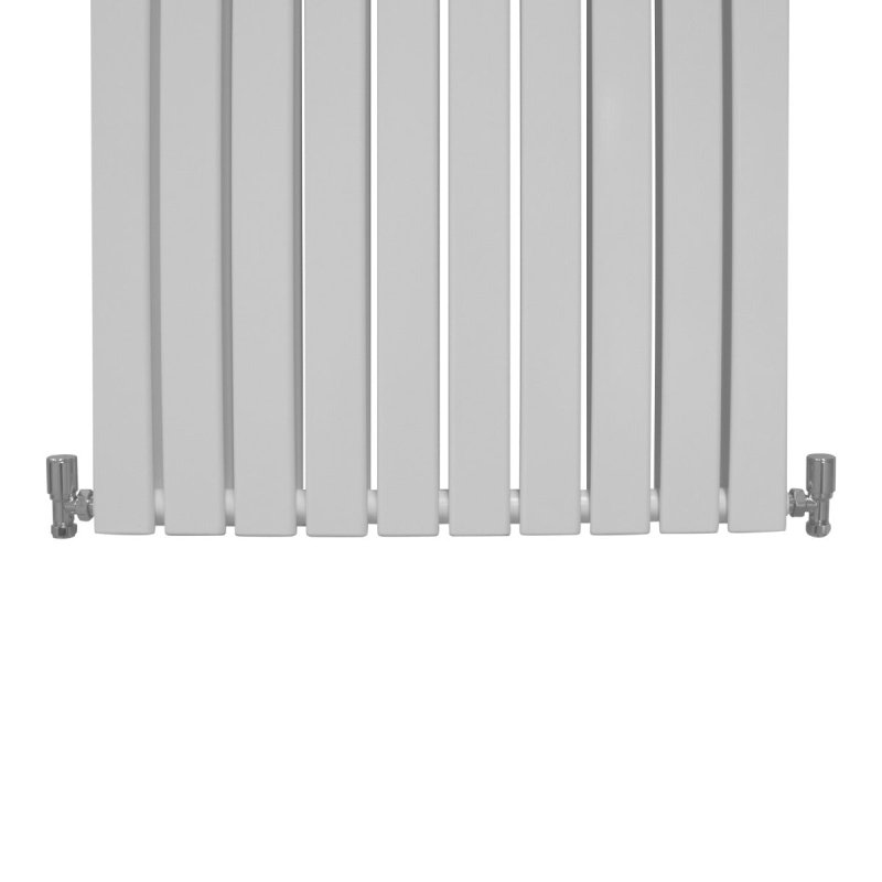 Designer Radiators 160 x 70cm Flat Panel Modern Central Heating Gloss White Vertical Column Double Panel Wall Mounted Slimline Kitchen Living Room Bathroom Commercial Cleaning Brush & Fixing Kit