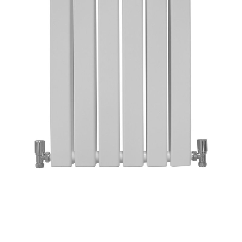 Designer Radiators 180 x 42cm Flat Panel Modern Central Heating Gloss White Vertical Column Double Panel Wall Mounted Slimline Kitchen Living Room Bathroom Commercial Cleaning Brush & Fixing Kit