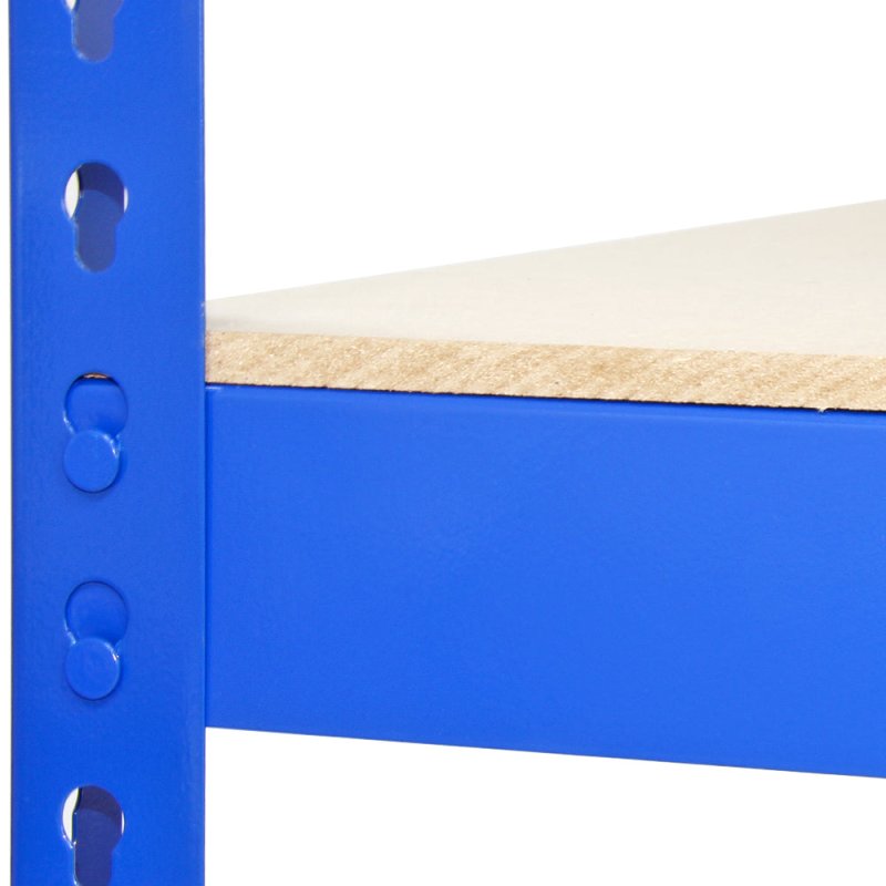 10 x Blue Racking Bay Unit 5 Tier Heavy Duty Steel Metal 200kg capacity Per Shelf Garage Shelves Storage Warehouse Shed Workshop Boltless Shelving 120 x 50 x 180cm Free Rubber Mallet