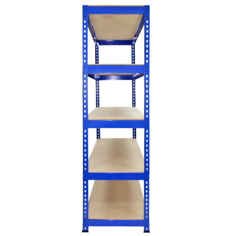 10 x Blue Racking Bay Unit 5 Tier Heavy Duty Steel Metal 200kg capacity Per Shelf Garage Shelves Storage Warehouse Shed Workshop Boltless Shelving 120 x 50 x 180cm Free Rubber Mallet