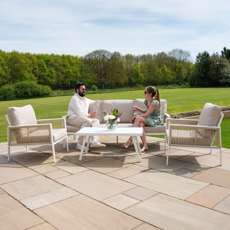 Aluminium 4 Piece Sofa Set - White