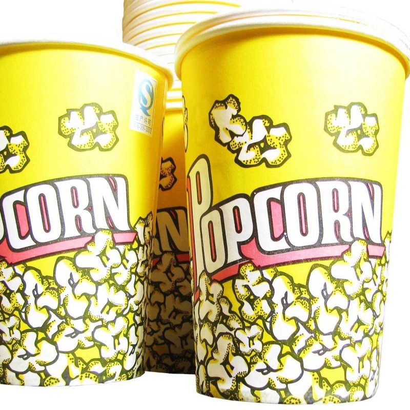 KuKoo Popcorn Boxes & Cinema Style Party Cartons, 25 Pack, Cardboard, Holds 32oz, 14cm x 11cm