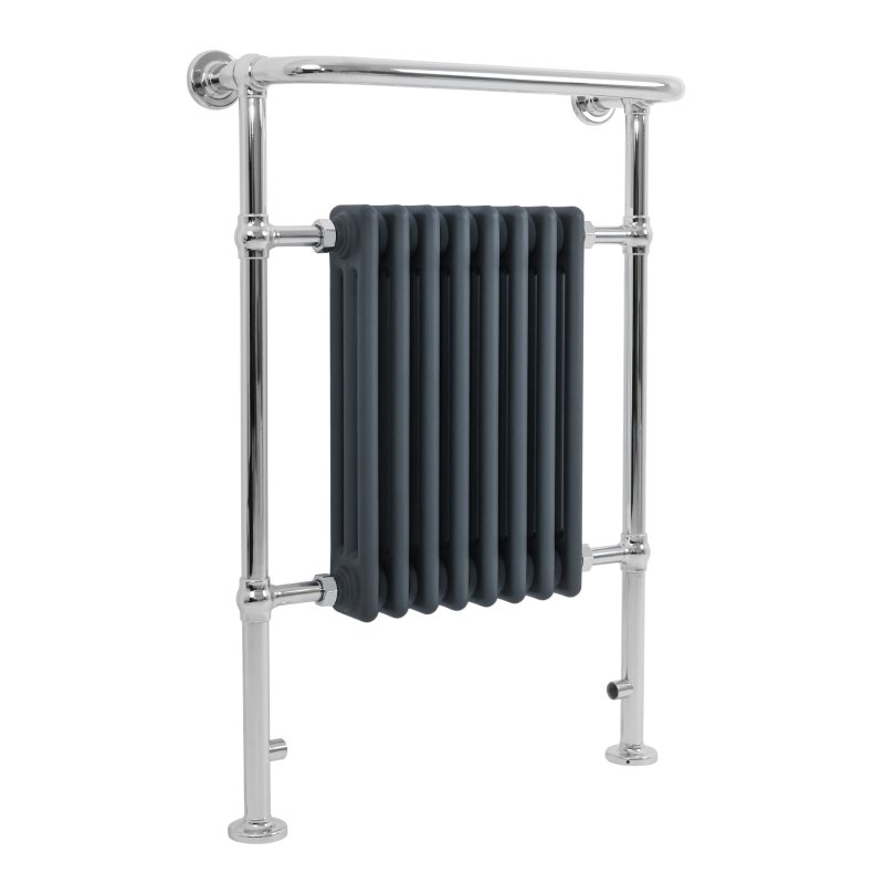 Traditional Heated Towel Rail Radiator - 950mm x 660mm - Anthracite Grey
