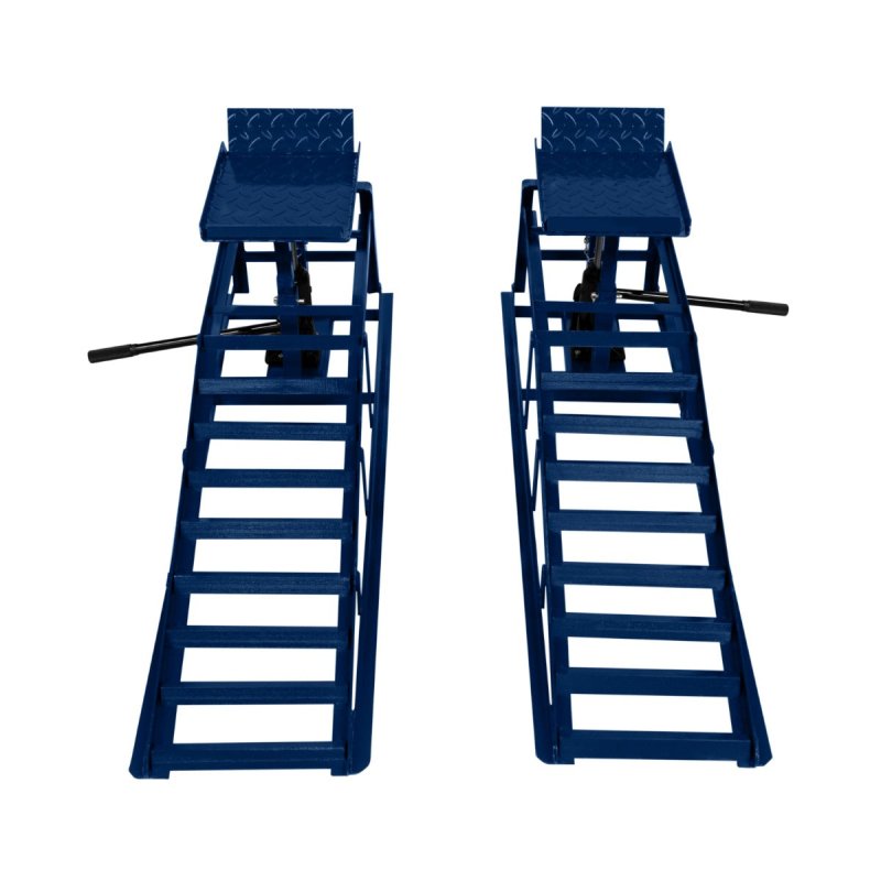 Hydraulic Car Ramps Pair 1.5 Ton Loading Ramp Heavy Duty 3 Ton 3000kg Garage Workshop Van Vehicle Bottle Jack Lift 34 x 26cm Platform Height adjustable 305-390mm Max Tyre Width 245mm Steel Safety Bolt