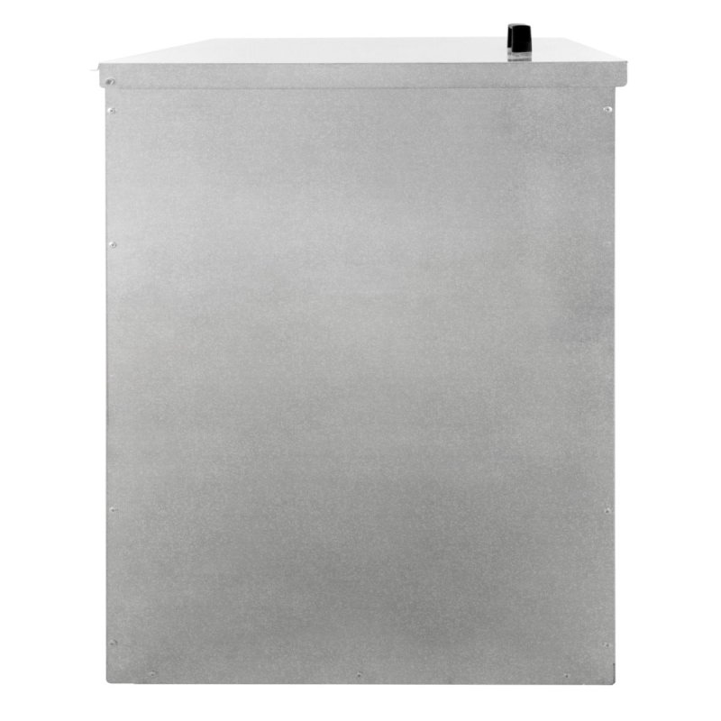 Coal Storage Bunker 350kg 520L Galvanised Steel Raised Metal Base Strengthening Bar Baffle Plate Waterproof Rust & Rodent Proof Wood Fire Sliding Door Hinged Lid Handle FREE Coal Shovel