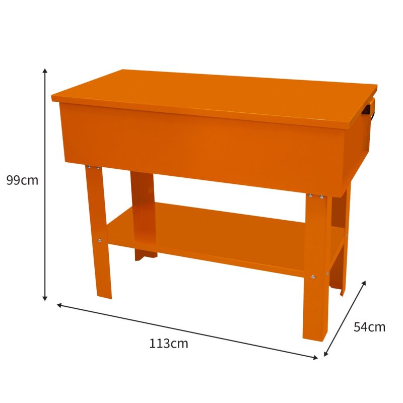 Parts washer 180L 40 Gallon Tank Free Standing Mechanic Garage Workshop Coated Steel Removable Shelf Small Components Container Fusible Link Lid 2.7 - 3.6 L/min Pump Output 24 Gallon Solvent Capacity