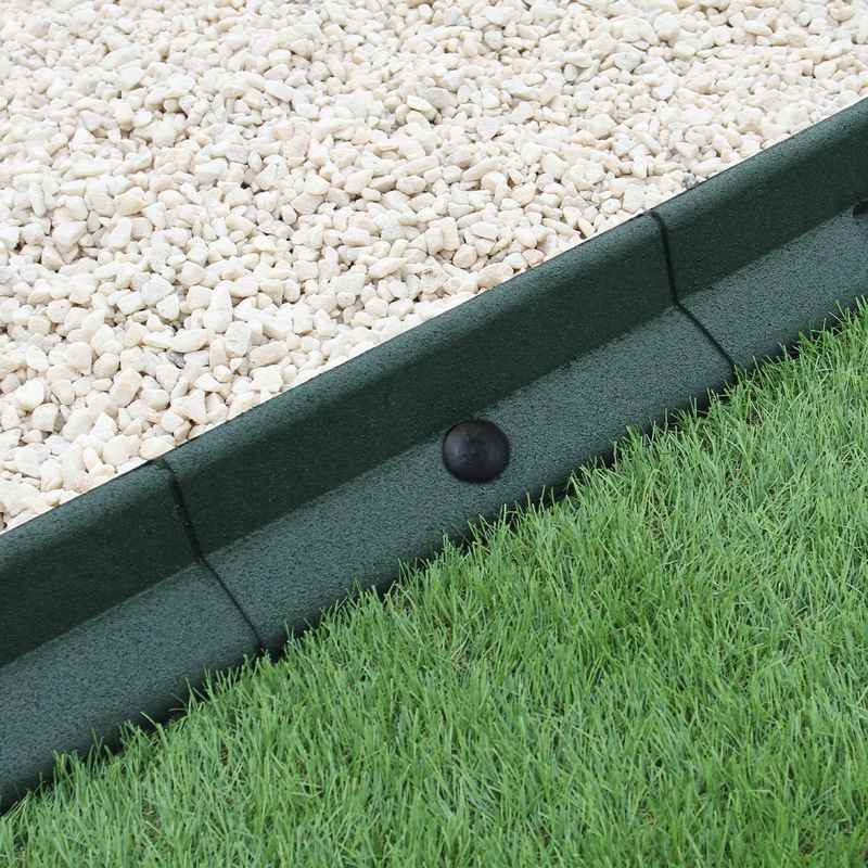 Flexible Lawn Edging Garden Border Grass Pathways Path Edge Vegetable Plot Flowerbed Raised Borders Rubber Artificial Grass Green | Pack of 20 x 1.2m