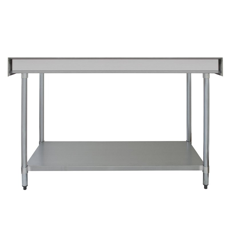 Prep Bench With Double Over-shelf Commercial Heavy Duty Work Table Kitchen Prep-table Stainless Steel Commercial Home Preparation Worktop 6ft