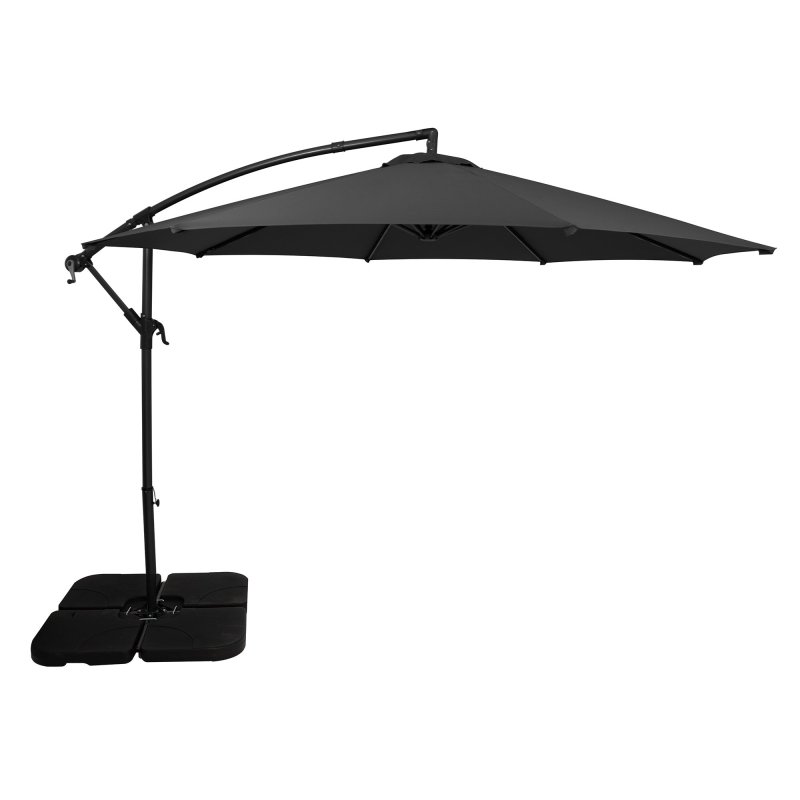 Cantilever Parasol 3m With Square Base - Grey