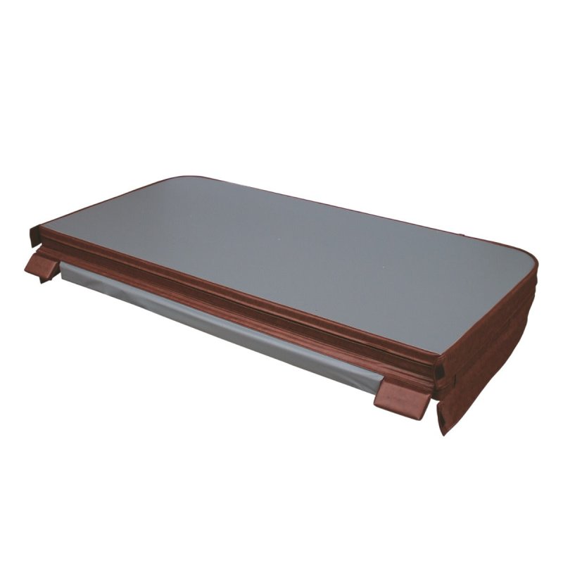 Hot Tub Cover Spa Lid 210cm x 210cm Square Brown Hard Top Weatherproof PVC Leather Foam 25KG/m3 Density Galvanized C-Channel UV Mildew Flame Resistant