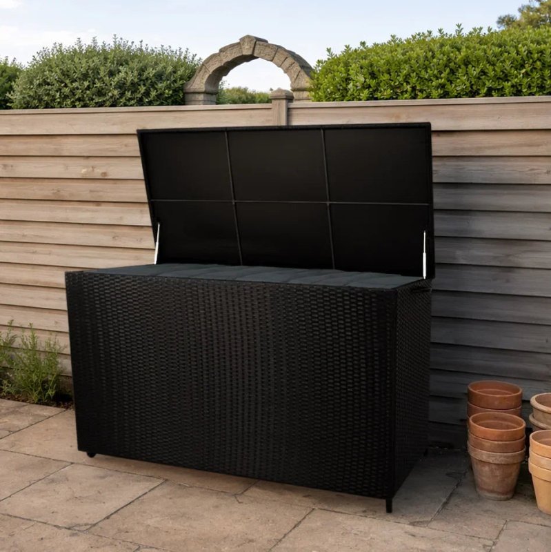 Rattan Cushion Storage Box 996L - Black