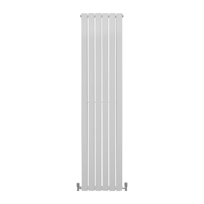 Designer Radiators 180 x 42cm Flat Panel Modern Central Heating Gloss White Vertical Column Double Panel Wall Mounted Slimline Kitchen Living Room Bathroom Commercial Cleaning Brush & Fixing Kit