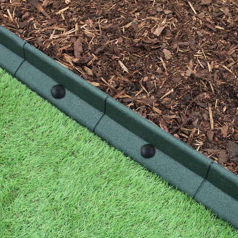 Flexible Lawn Edging Garden Border Grass Pathways Path Edge Vegetable Plot Flowerbed Raised Borders Rubber Artificial Grass Green | Pack of 30 x 1.2m