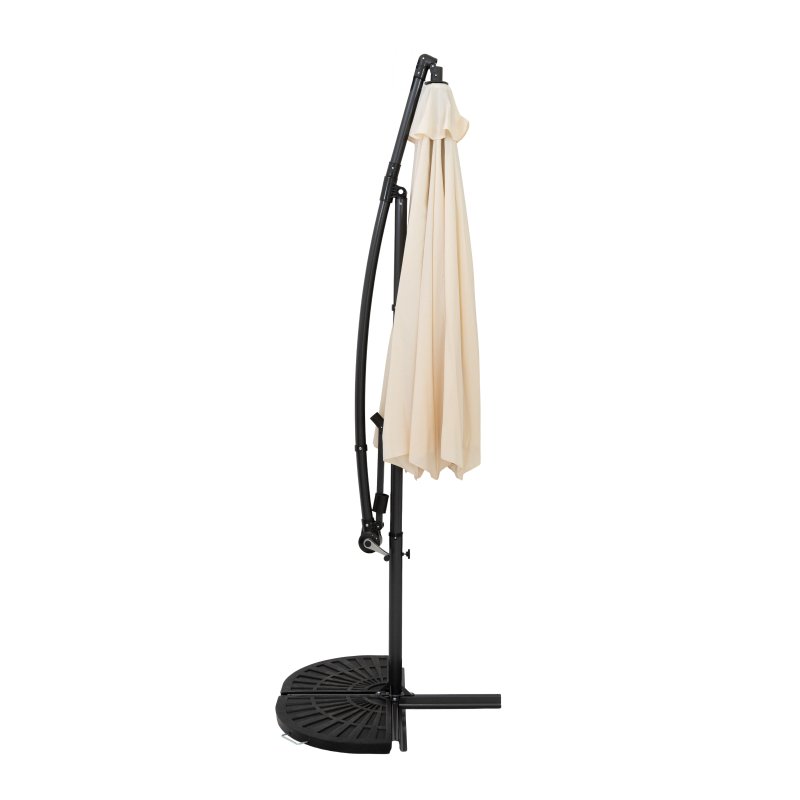 Cantilever Parasol 3m With Half Fan Base - Cream