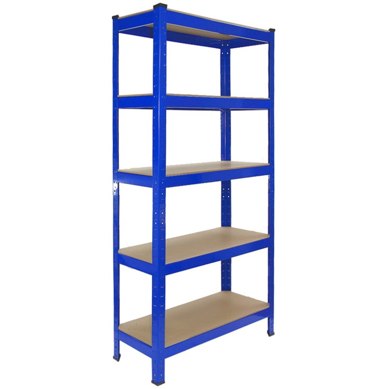 Racking Storage Shelving 75cm Heavy Duty Garage 5 Tier Black & Blue Steel Shelf Unit 75cm x 30cm x 150cm (3, Blue)