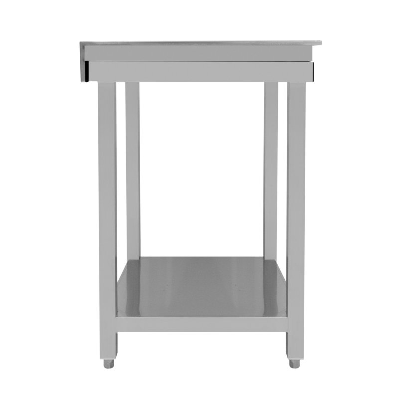 Modular Cocktail Bar Corner Unit With 5cm Splashback 85 x 55 x 55cm 2 Tier Shelf Worktop Prep Workstation Heavy Duty Stainless Steel Adjustable Feet Bar Station Link 2 x Brackets Included