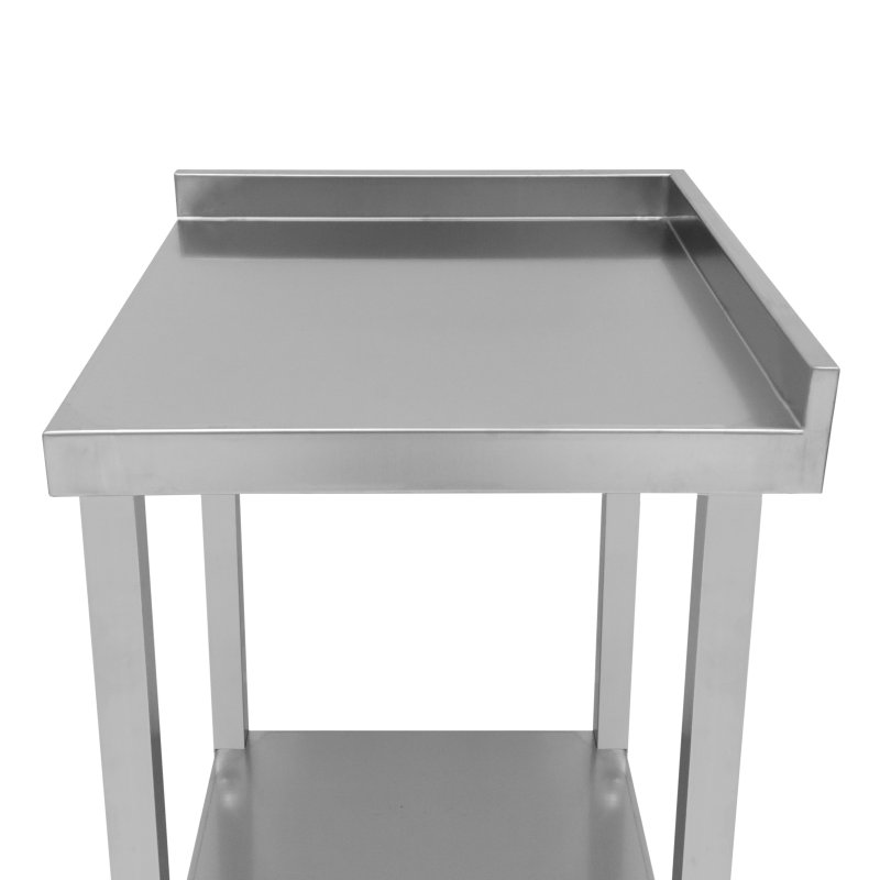 Modular Cocktail Bar Corner Unit With 5cm Splashback 85 x 55 x 55cm 2 Tier Shelf Worktop Prep Workstation Heavy Duty Stainless Steel Adjustable Feet Bar Station Link 2 x Brackets Included
