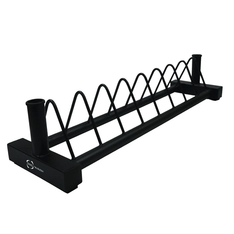 Horizontal Weight Plate Rack 8 Slots for Bumper Plates & 2 Barbell Holders