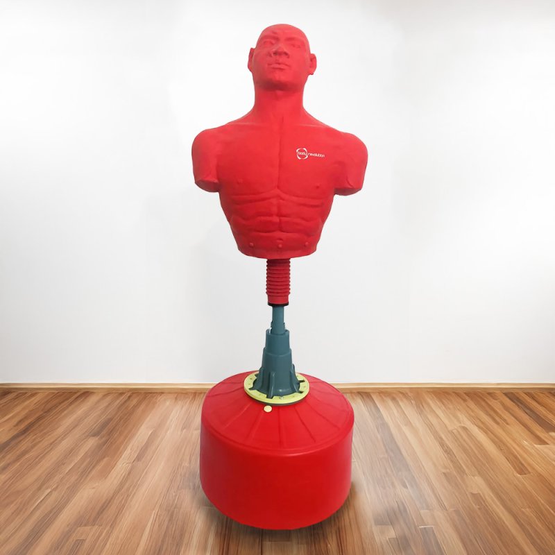 Free Standing Boxing Dummy Large Size Red 175cm Martial Arts Kick Boxing Training Body Revolution Indoor Outdoor Realistic MMA Opponent Partner Punch BOB Targeted Striking Mannequin Portable Gym Use
