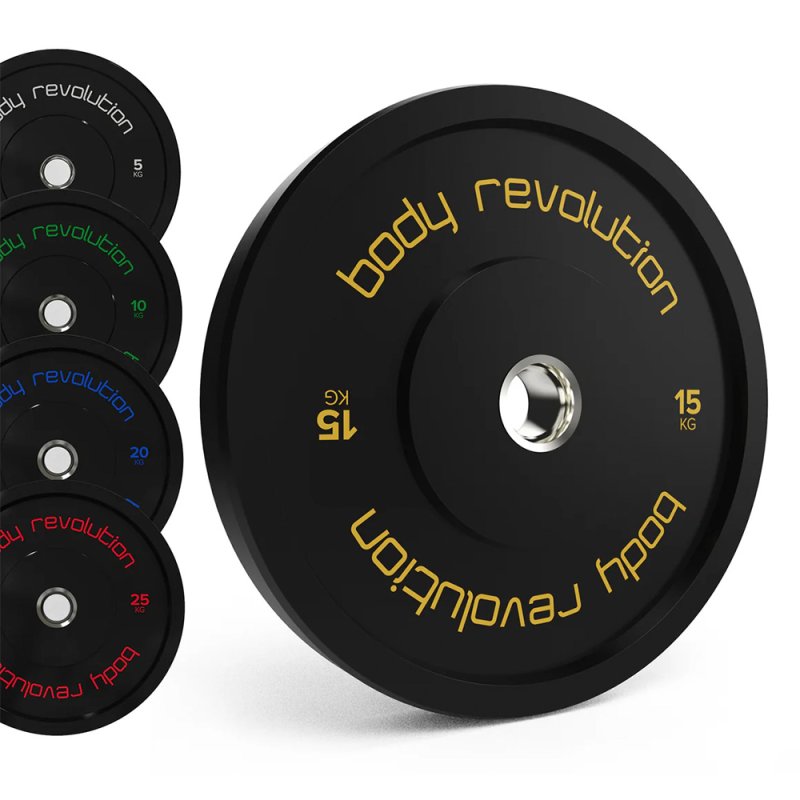 Olympic Bumper Plates Black 15kg Pair