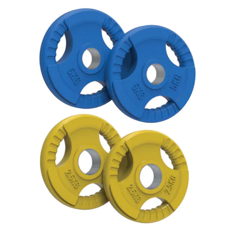 Olympic Tri-Grip Rubber Weight Plates Colour 15kg Set