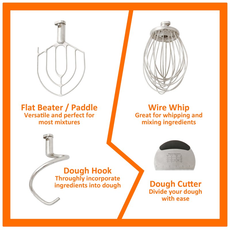 KuKoo Commercial 10 Litre Planetary Food Mixer, Bakery Equipment For Dough, Cake & Bread Making