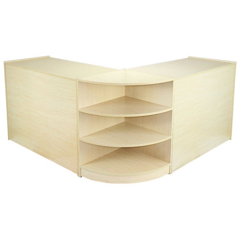 MonsterShop Venus Shop Counters Set & Retail Showcase Cabinet Display, Maple, Melamine MDF