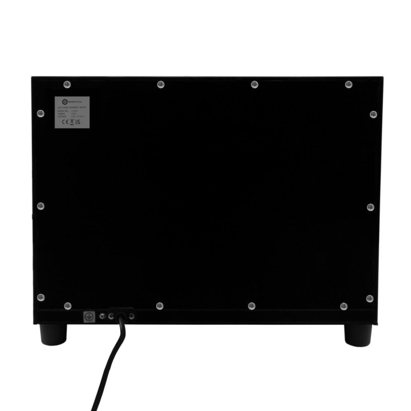 Hot Towel Warmer Black 23L Cabinet Heater UV Steriliser Disinfection Facial Salon Beauty Spa Gym Bathroom Home Equipment Stainless Steel Electric 2 Removable Shelves Drip Tray 200W 2 x FREE Tongs