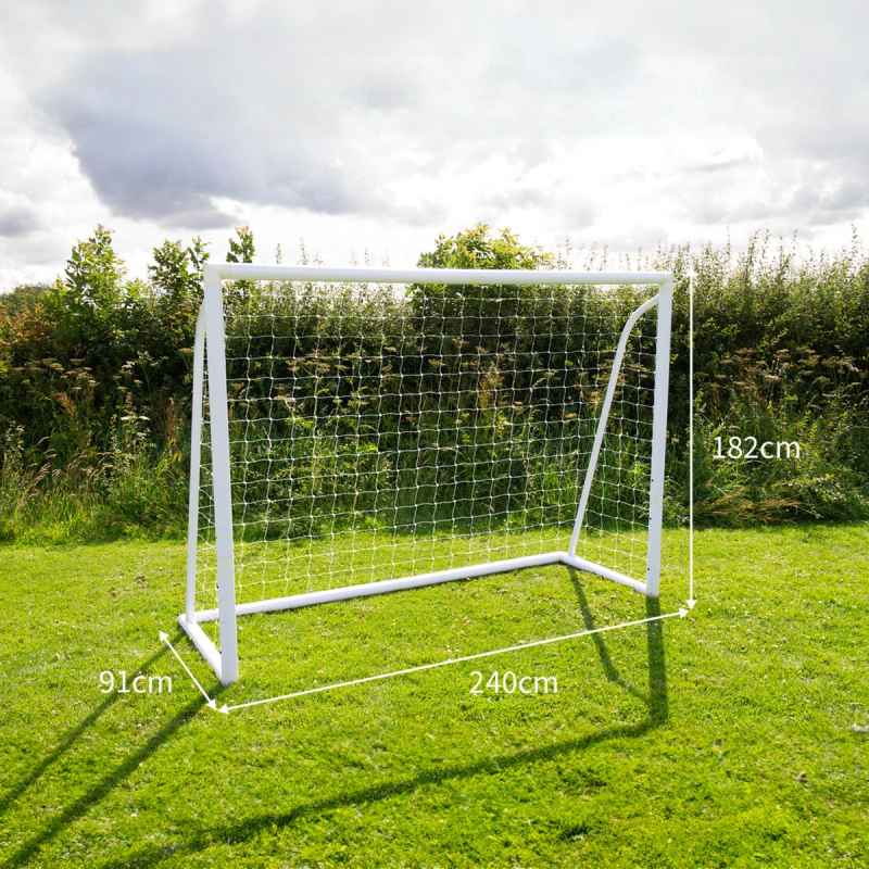 Football Goal Net 8 x 6ft All Weather PVC Goalpost 30ply Knotted Netting 24