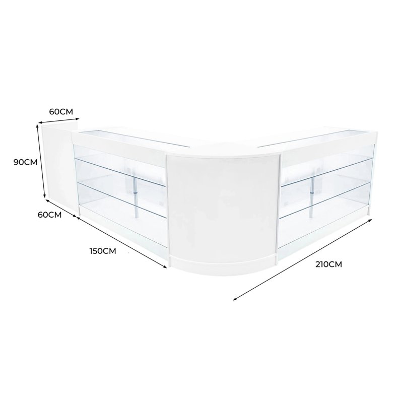 Aries LED Shop Counter Set CM60, TB60 & 2 x K1500 - White