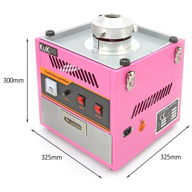 KuKoo Cotton Candy Floss Maker & Dome, Retro Pink, Stainless Steel, 51cm x 83cm x 51cm