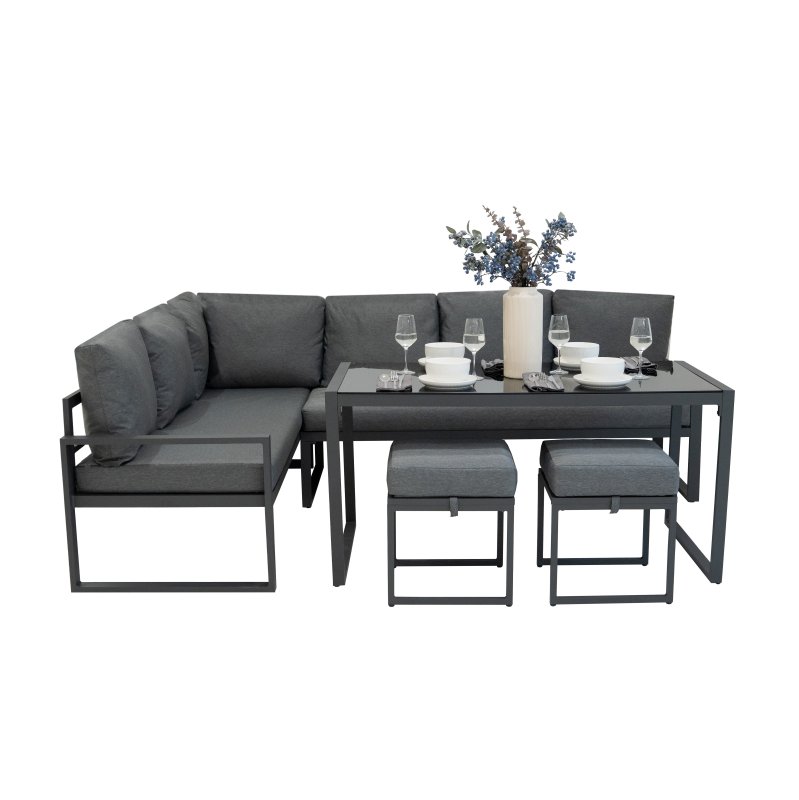 Aluminium Corner Sofa Set - Anthracite Grey
