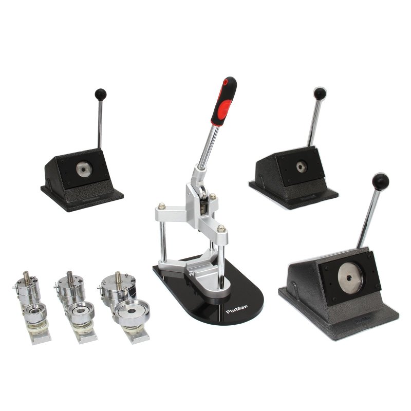 PixMax Ultimate Badge Making Kit: 25mm, 37mm, 58mm Cutters & Press Machines, 720 Components
