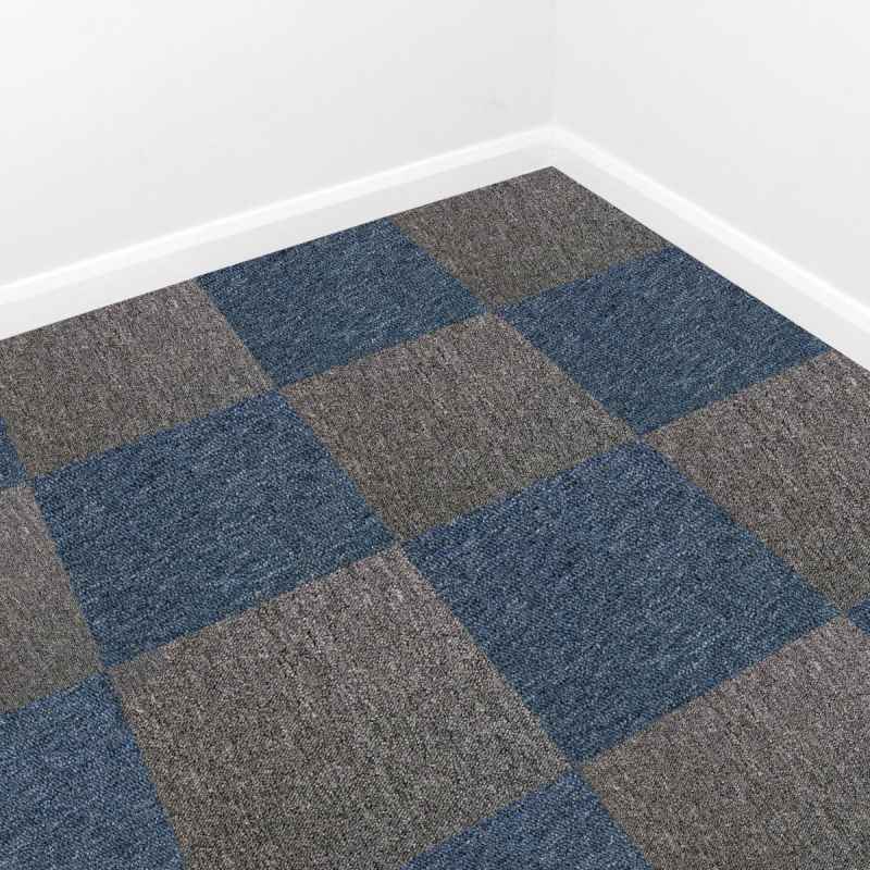 Carpet Tiles 40 x Storm Blue & Anthracite 10 Metres Squared Commercial Hard-Wearing Domestic Heavy Duty Industrial Premium Office Home Flooring 50cm x 50cm MonsterShop