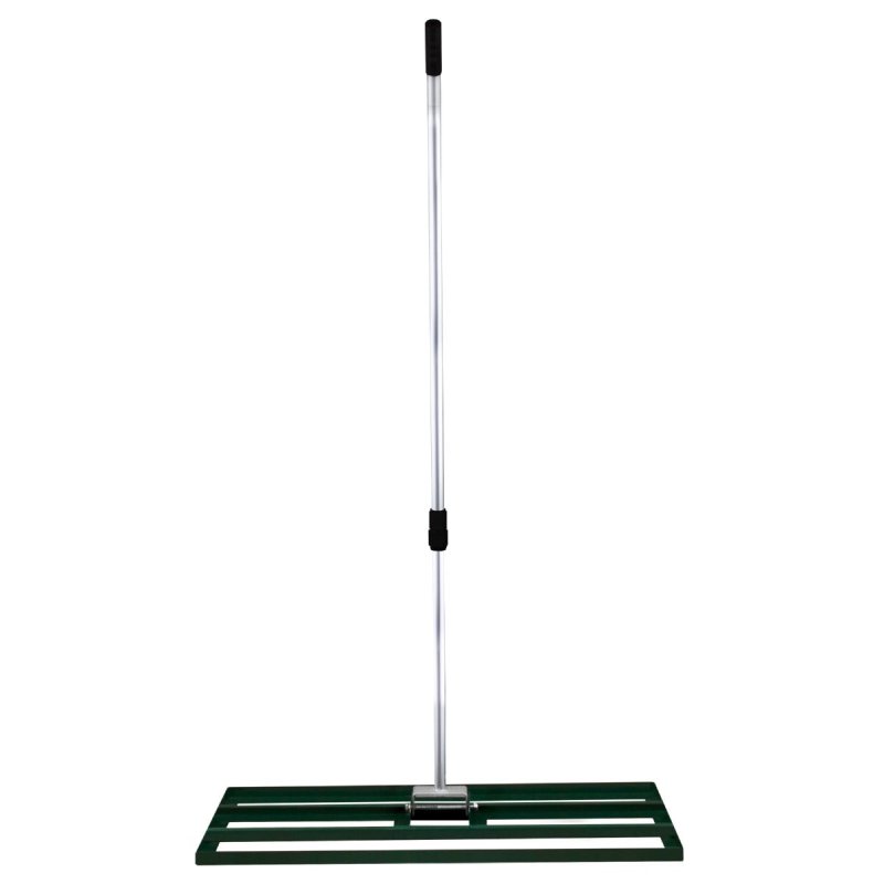 Lawn Leveller 100cm x 32cm Levelling Rake Lute Heavy Duty Lightweight Galvanised Steel Aluminium Green 1.2 - 1.9m Extendable Handle Easy Grip Landscaping Garden Tool Grass Soil Artificial Turf Compost