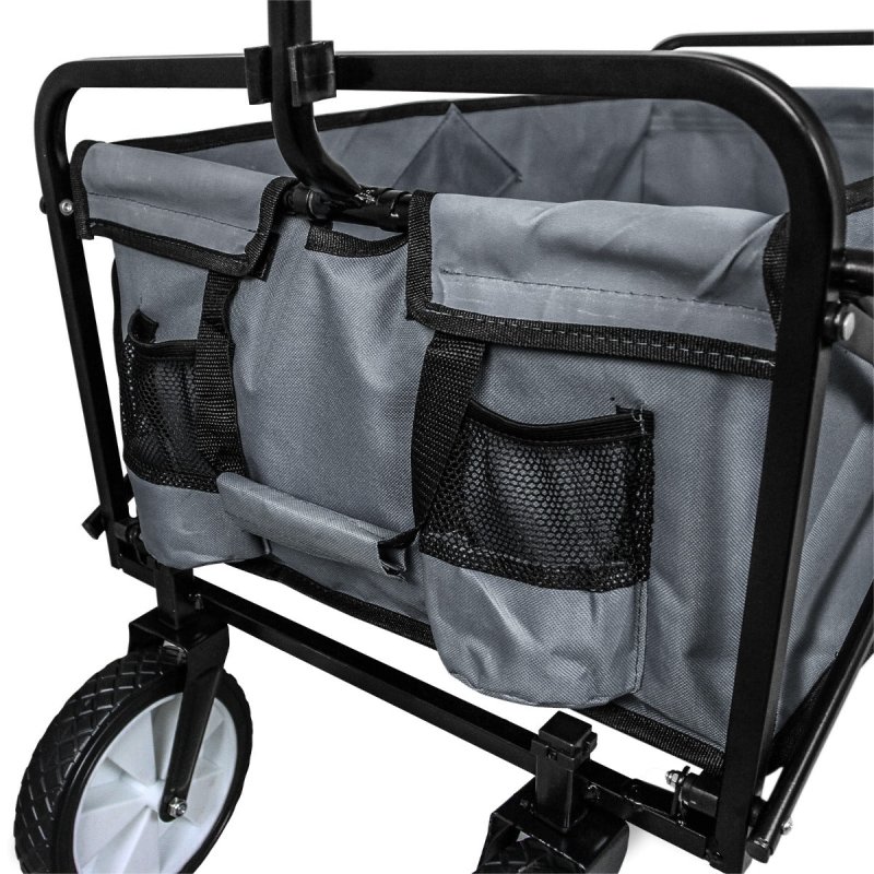 Foldable Garden Cart Pull Wagon Heavy Duty Trolley Utility Wheelbarrow Trailer Wheels Collapsible Folding Transport