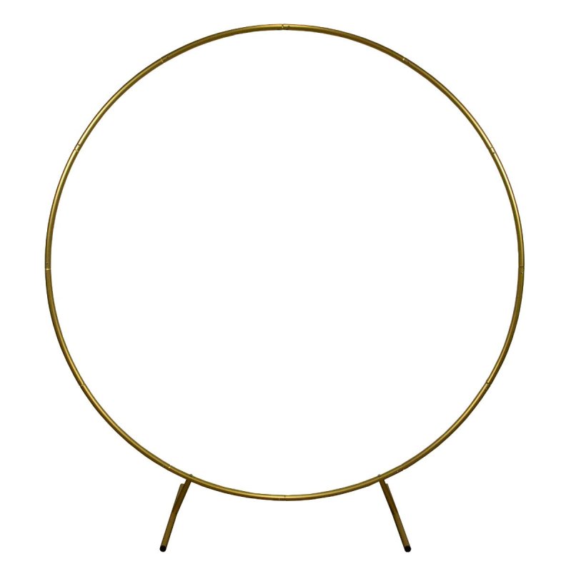 Wedding Moongate Arch Gold 2m/ 200cm Arbour Round Outdoor Decor Background Flower Balloon Circle Hoop Frame Backdrop Party Decoration Floral Prop Floor Standing Baby Shower Birthday Christening