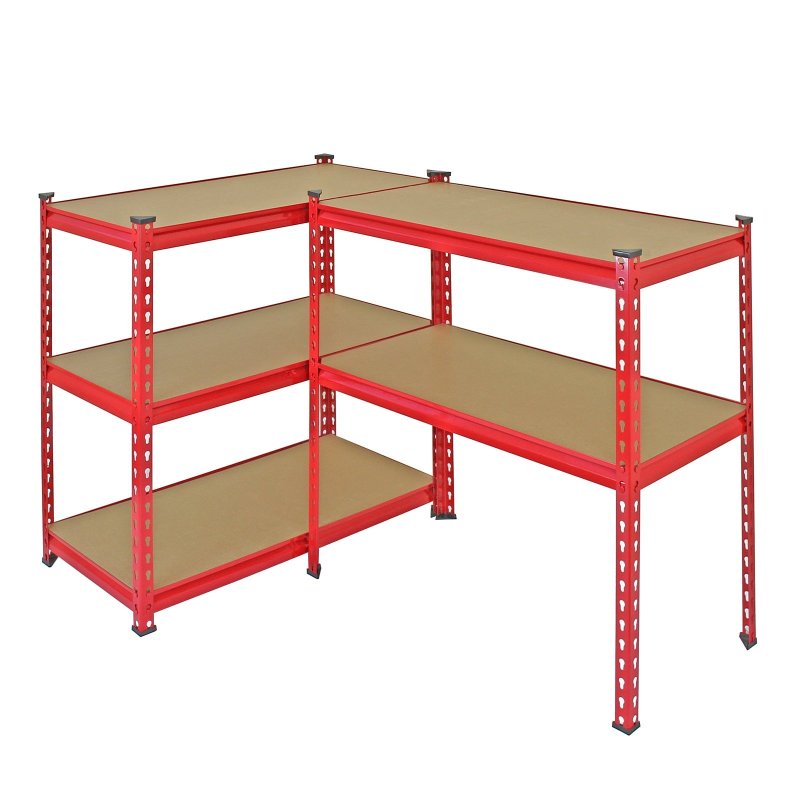 5 Monster Racking Z-Rax Warehouse Storage Garage Shelving Unit, 360kg/shelf, Red, 90 x 183 x 45cm