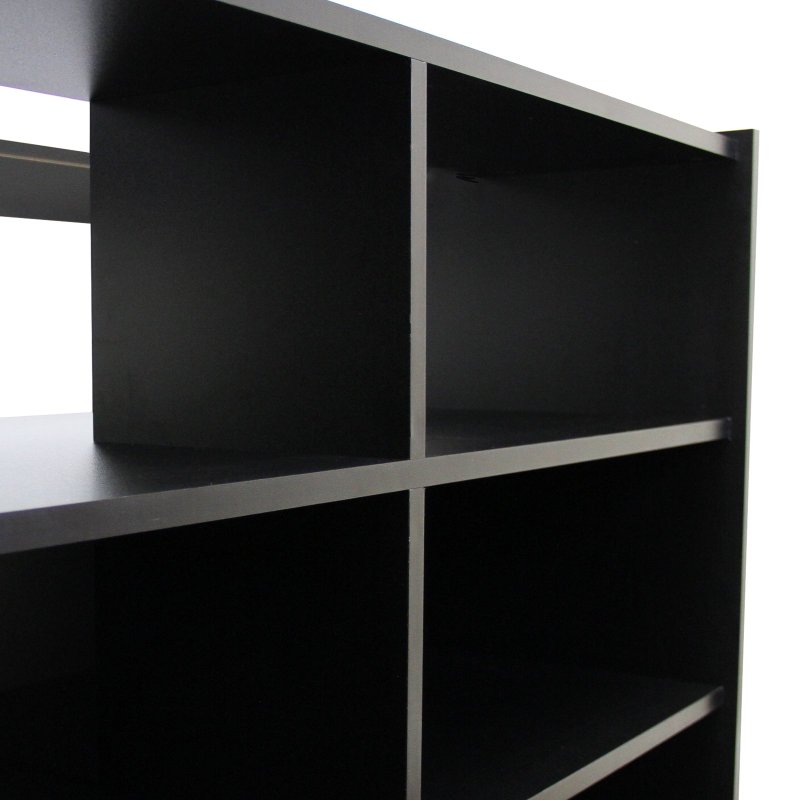 Retail 1/4 Glass Shelf Counter Shop Showcase Display Cabinet Shelves Unit Black B1200