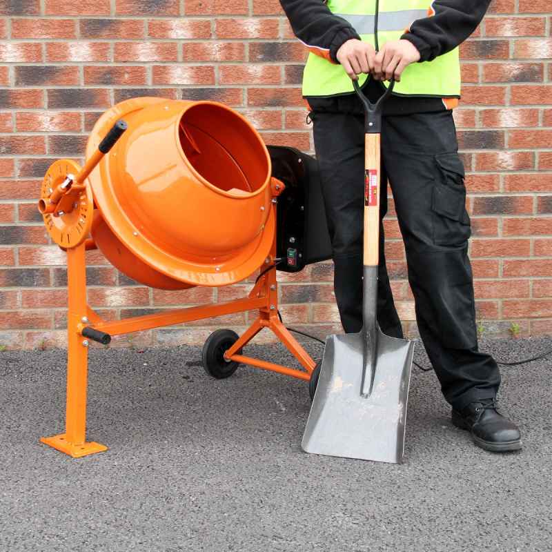 70L Cement Mixer 250W & Hand Held Electric Concrete Vibrator 1100W Vibrating Poker Hand Held 35mm Shaking Needle 2m Flexible Shaft Drum Mortar Plaster Portable Stand Wheels Powerful Mixing